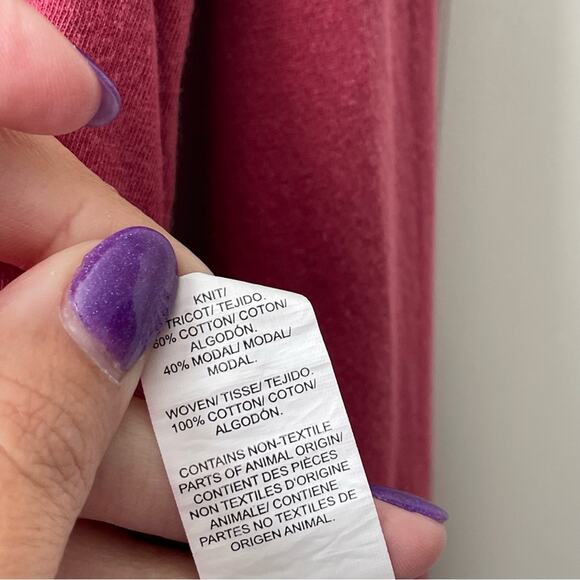 Lucky Brand Red Blouse Eyelet Button Henley Flowy Large - Picture 6 of 13